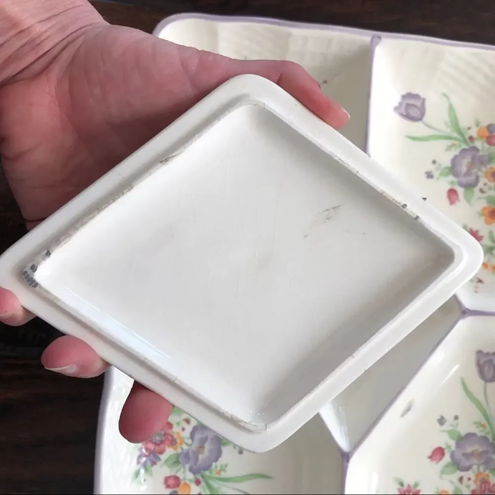 Vintage Condiment Dish Tominaga Japan Relish Dip Veggie Grannycore CRAZING